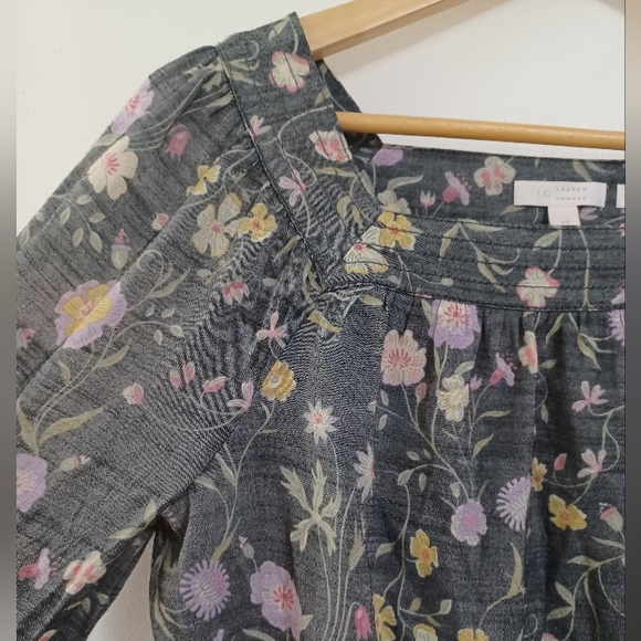 LC Lauren Conrad Floral Print Blouse Top - Picture 4 of 7